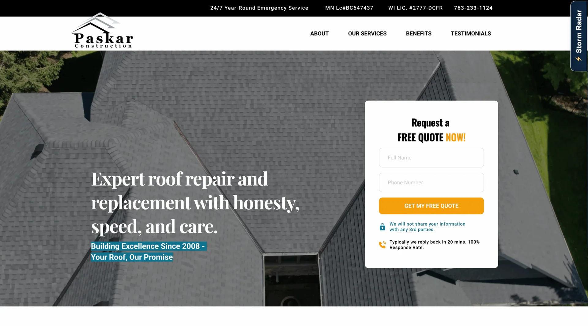 Paskar Construction — Website / US